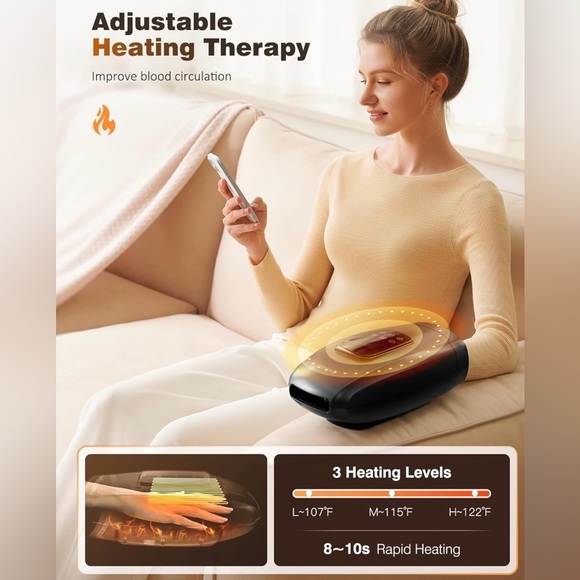 Heated Hand Massager with Compression and Vibration, Cordless Hand Massa…​ - Picture 1 of 9